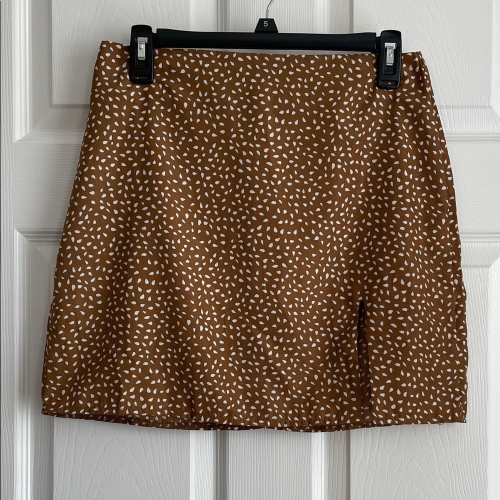 SHEIN Brown and White Mini Skirt